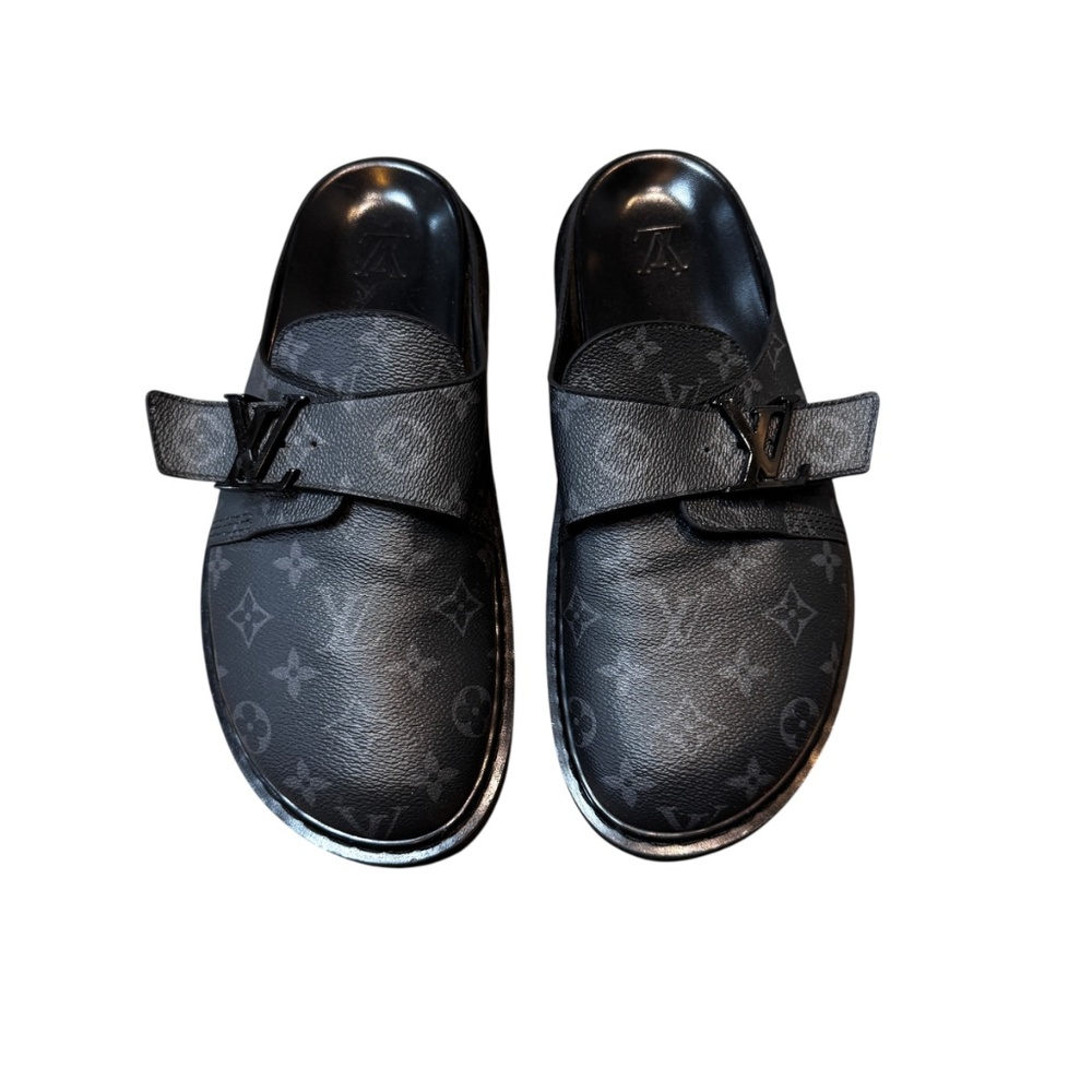 LOUIS VUITTON Easy Mule slip-on style shoe in black and grey Size USA 10 EUC - Picture 8 of 8